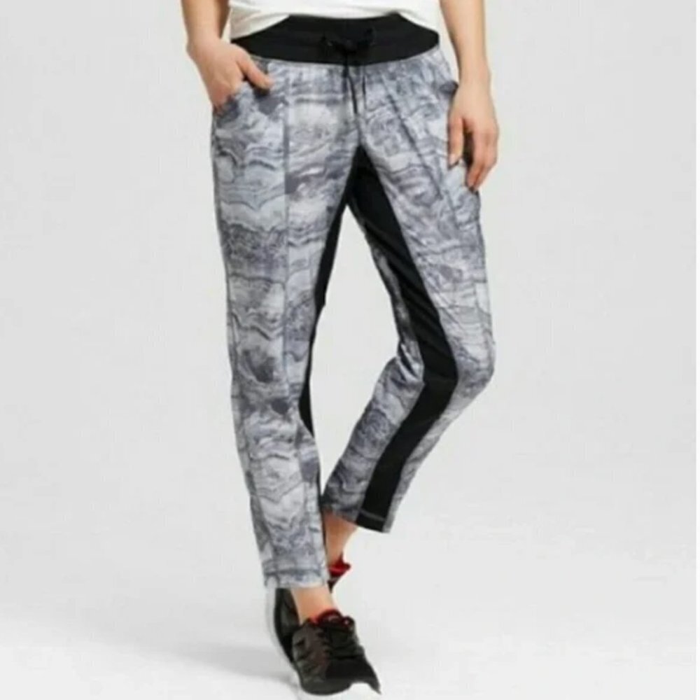 Champion C9 Jogger Pants Womens Size S Grey Black Marble Print Sporty Athleisure